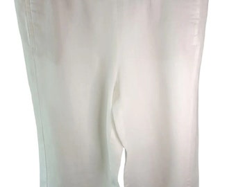 J.Jill Love Lin taille L 100% lin Pantalon Pullon Blanc Poches larges Taille haute