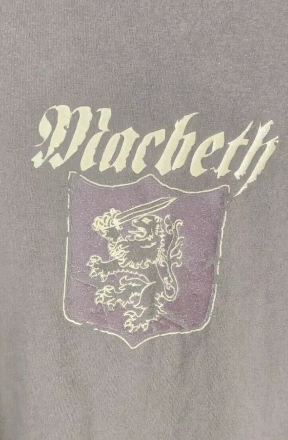 VINTAGE Rare Macbeth T Shirt Size L Brown Cotton … - image 6