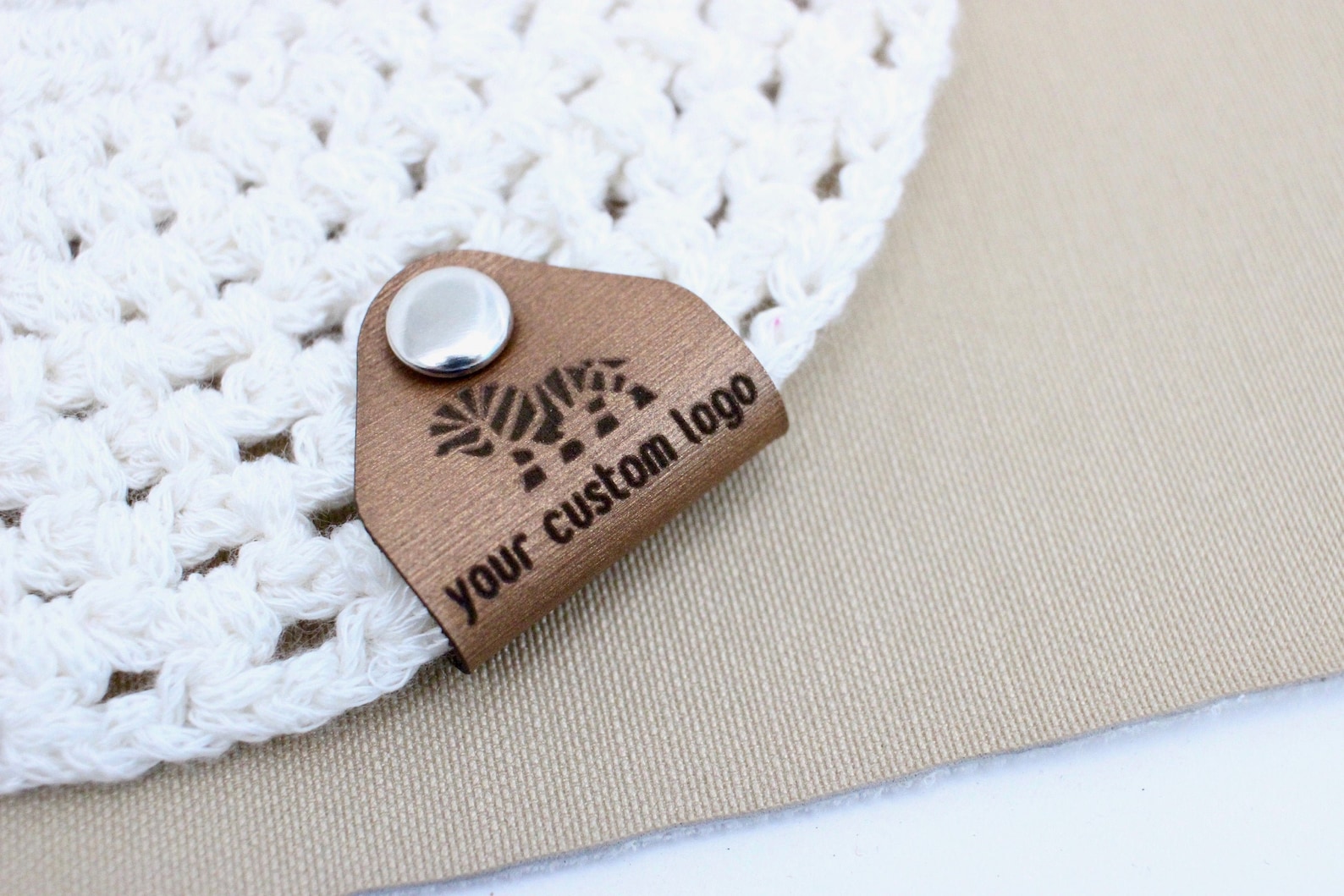 Foldable leather tags with rivets knitting labels with custom Etsy