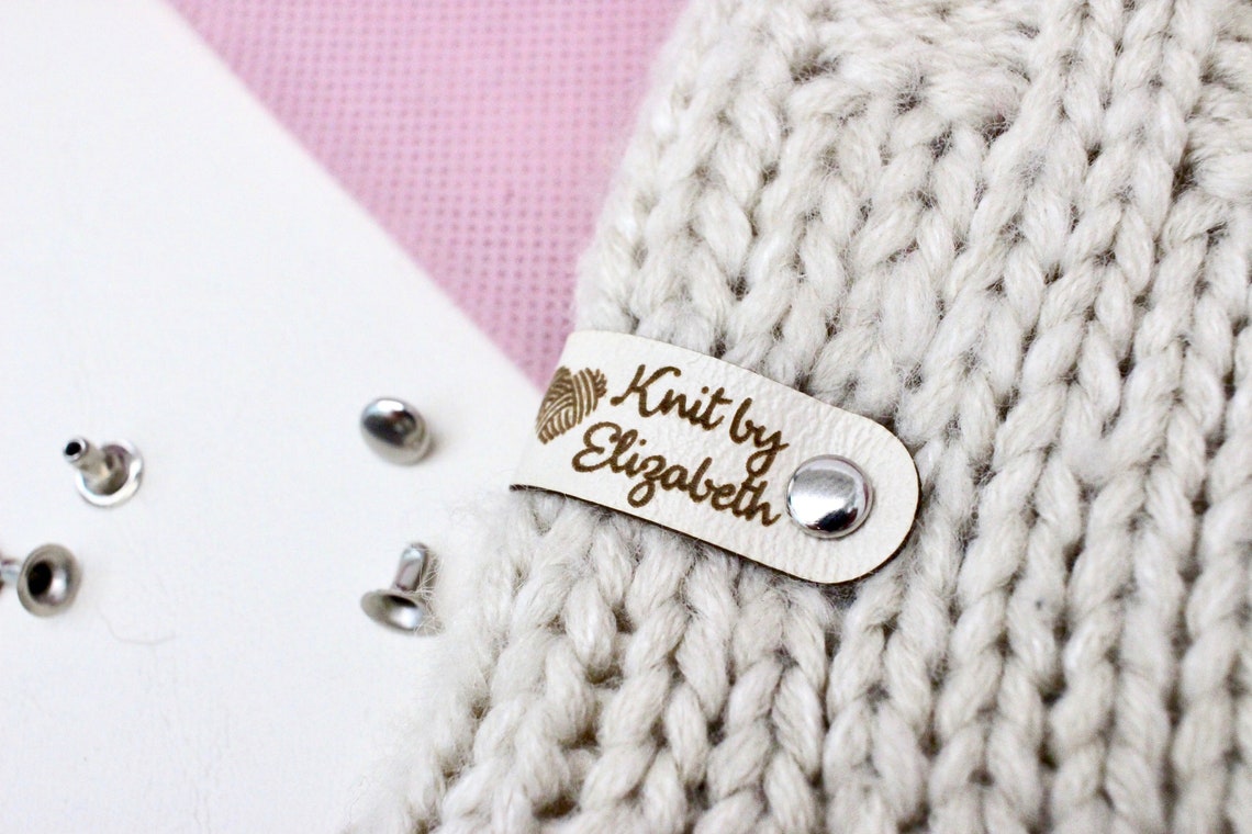 Leather labels for knitted items knitting labels with custom Etsy