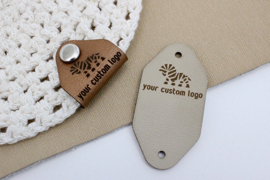 Foldable leather tags with rivets knitting labels with custom Etsy