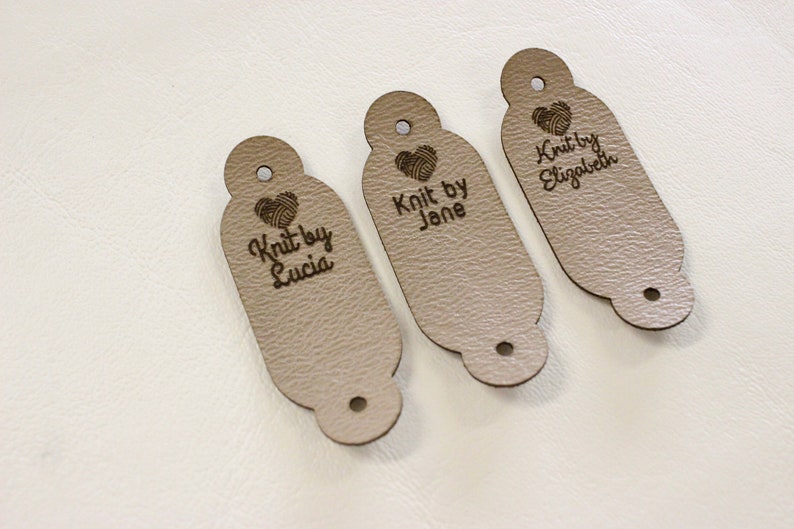 Leather labels for handmade items knitting labels with custom Etsy