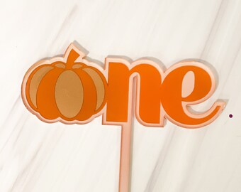 one cake topper, first birthday cake topper, fall birthday cake topper, fall theme, fall decor, cake decor, birthday decor, pumpkin cake top