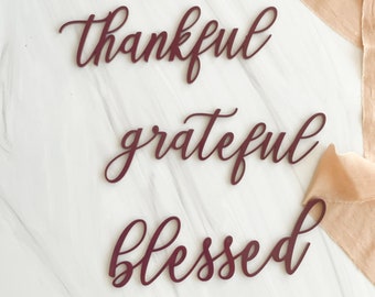 thanksgiving place cards, thankful place card, thanksgiving decor, thanksgiving decoration, grateful, blessed, thankful, thanksgiving