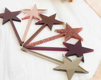 star cupcake toppers, acrylic cupcake toppers, cupcake toppers, stars, thanksgiving toppers, thanksgiving cupcake toppers, fall decor, fall