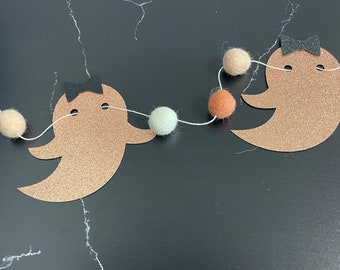 ghost garland, halloween banner, ghost banner, glitter ghost, halloween decor, fall decor, house decor, fall garland, halloween garland