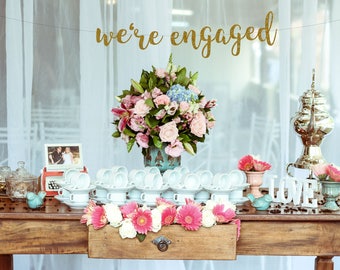 Engagement Party Decorations Engaged Banner Engagement Party Ideas ...