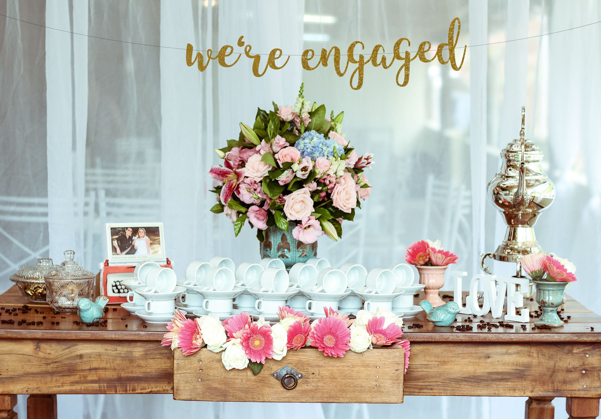 Engagement Party Decorations Engaged Banner Engagement Etsy