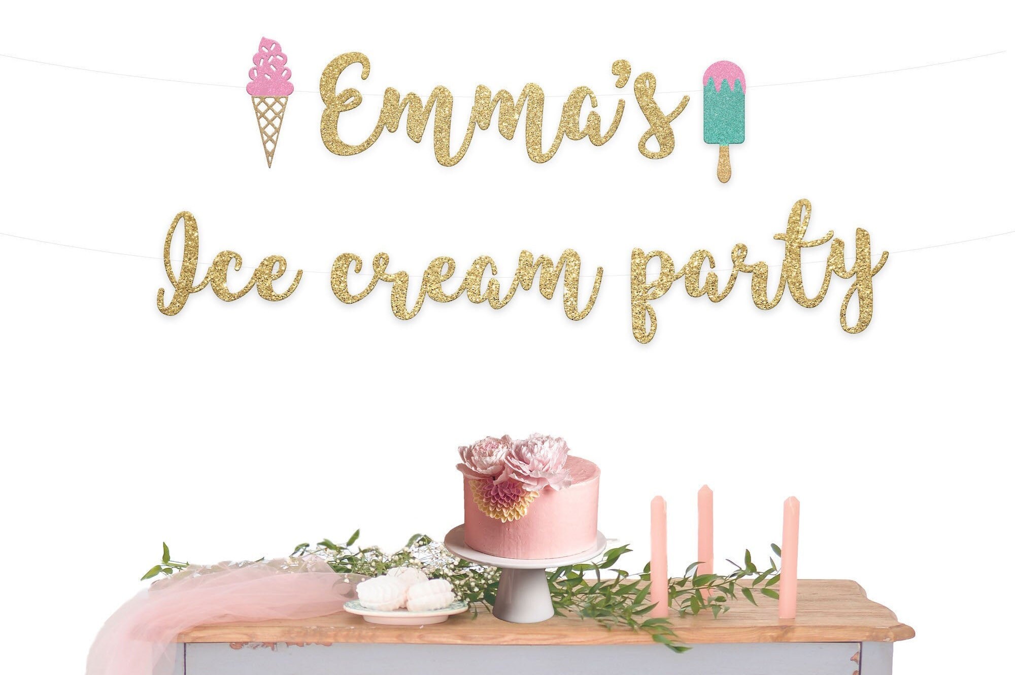 Personalize Ice Cream Banner Custom Ice Cream Banner Ice - Etsy