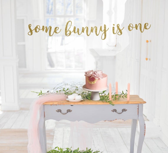 Some Bunny Is One Banner First Birthday Bunny Birthday Some Etsy