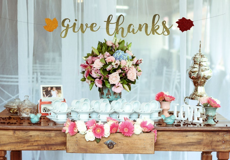 Give Thanks Banner Fall Banner Thanksgiving Decorations Etsy