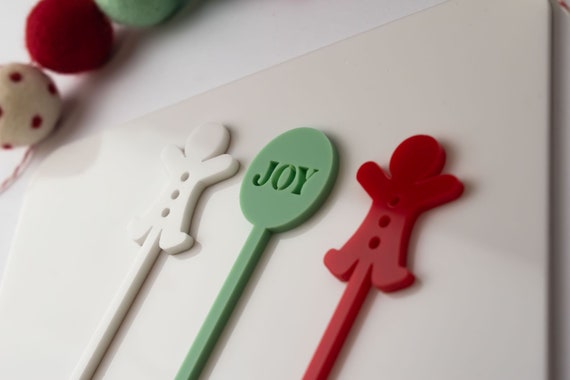 Celebrate the Home Christmas Party Cocktail Stirrers Gingerbread Man 
