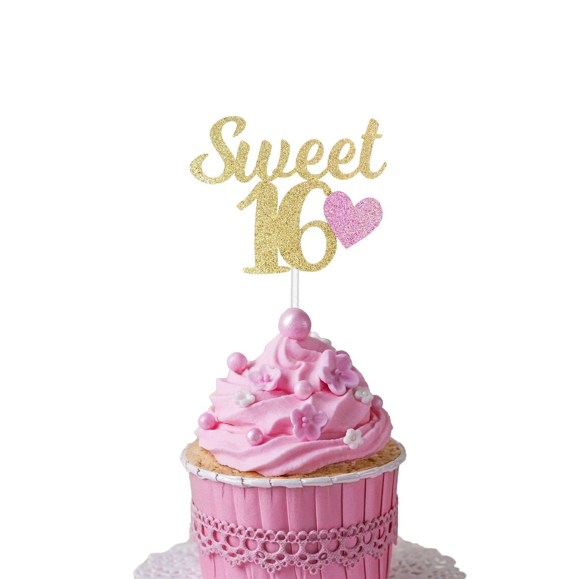 Sweet 16 Cupcake Topper Sweet 16 Party Decorations Sweet 16 Etsy