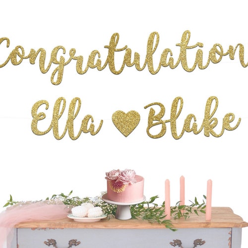 Engagement Banner With Names Engagement Party Decorations Etsy