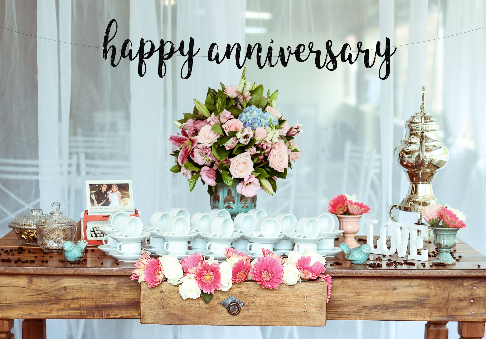 ANNIVERSARY BANNER Happy Anniversary Banner Wedding Etsy