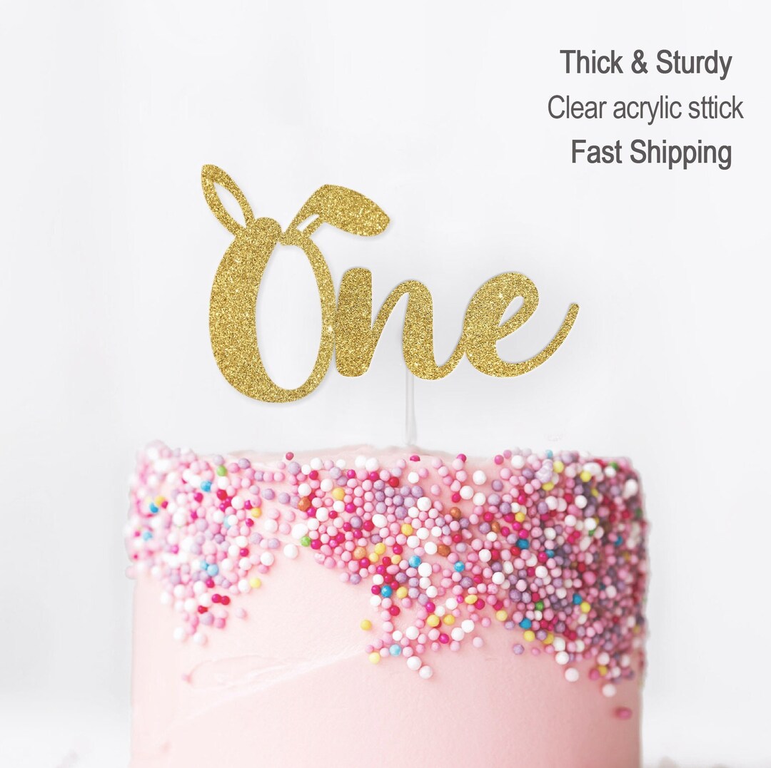 One Cake Topper First Birthday Cake Topper Gold Glitter - Etsy