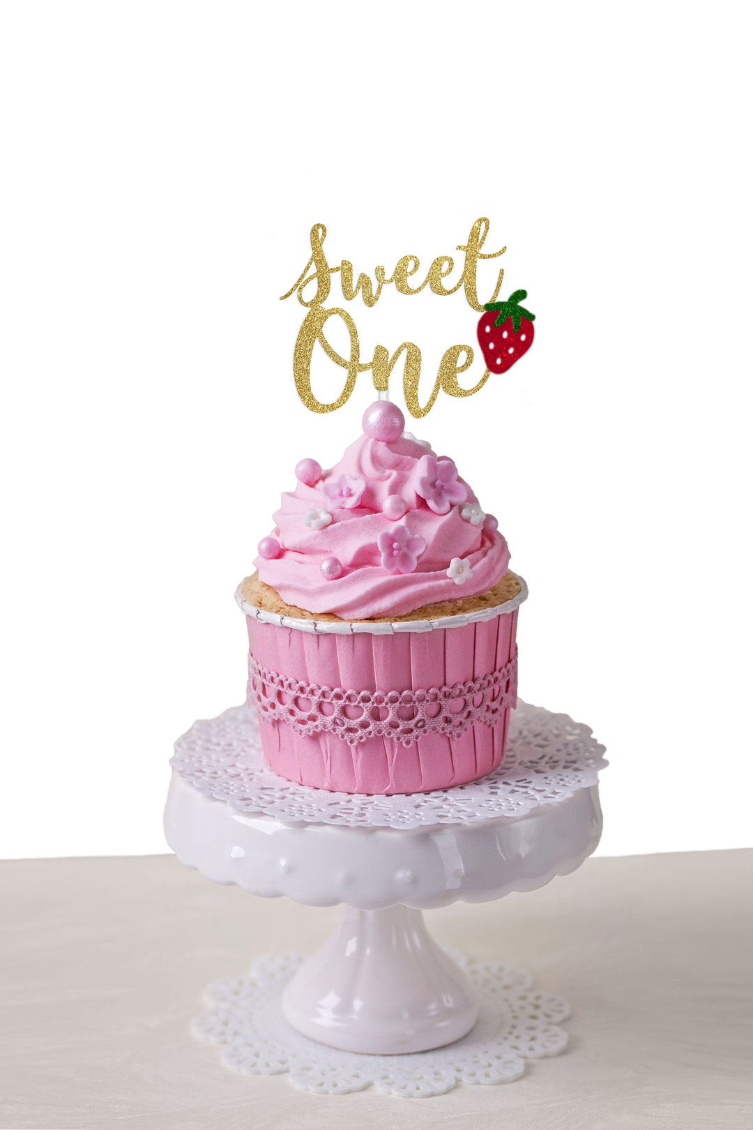 Sweet One Cake Topper Fruit Cake Topper Starwberry Cake Etsy