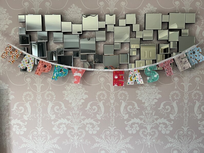 fabric happy Easter bunting image 1