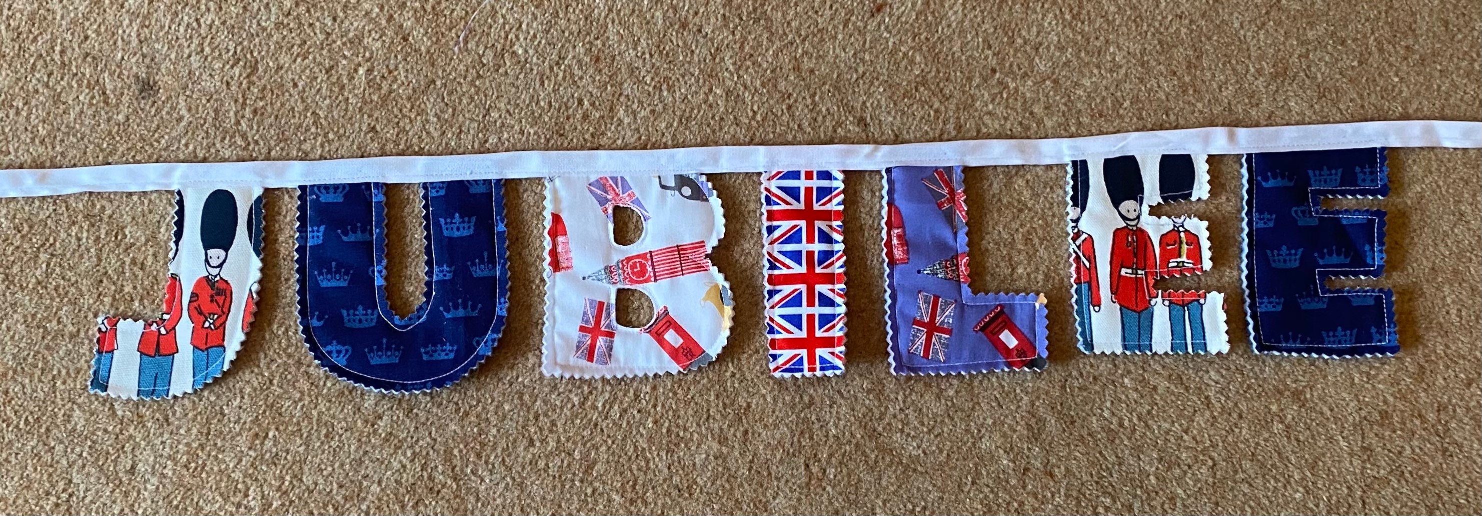 Queens platinum Jubilee fabric bunting Etsy