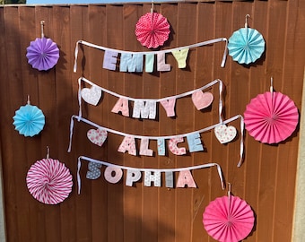 Personalised fabric name bunting