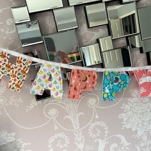 fabric happy Easter bunting image 2