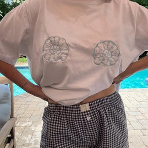 Shell Bra T-Shirt | Not Your Boyfriends Tee | Handmade Oversized Top| Vintage & Reclaimed Materials