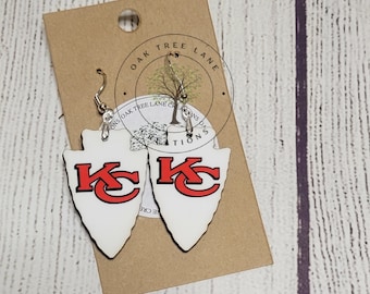 KC Chiefs Arrowhead Earrings: Hypoallergenic Hoop or Clip-On
