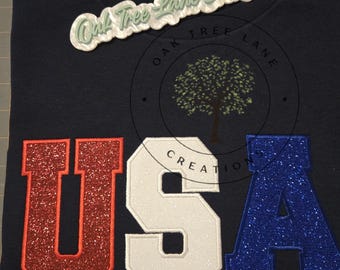 USA Applique embroidery t Shirts/ United States World Cup shirts/American Apparel