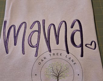 Embroidery MAMA Tshirt/ satin stitch embroidery design