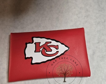 KC Chiefs Faux Leather Wallet: Game Day Card & Cash Pouch