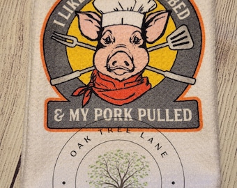 Kitchen Towels/ BBQ Kitchen Towel Set – Pig Chef Gift/Funny