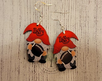 KC Chiefs Football Gnome Earrings