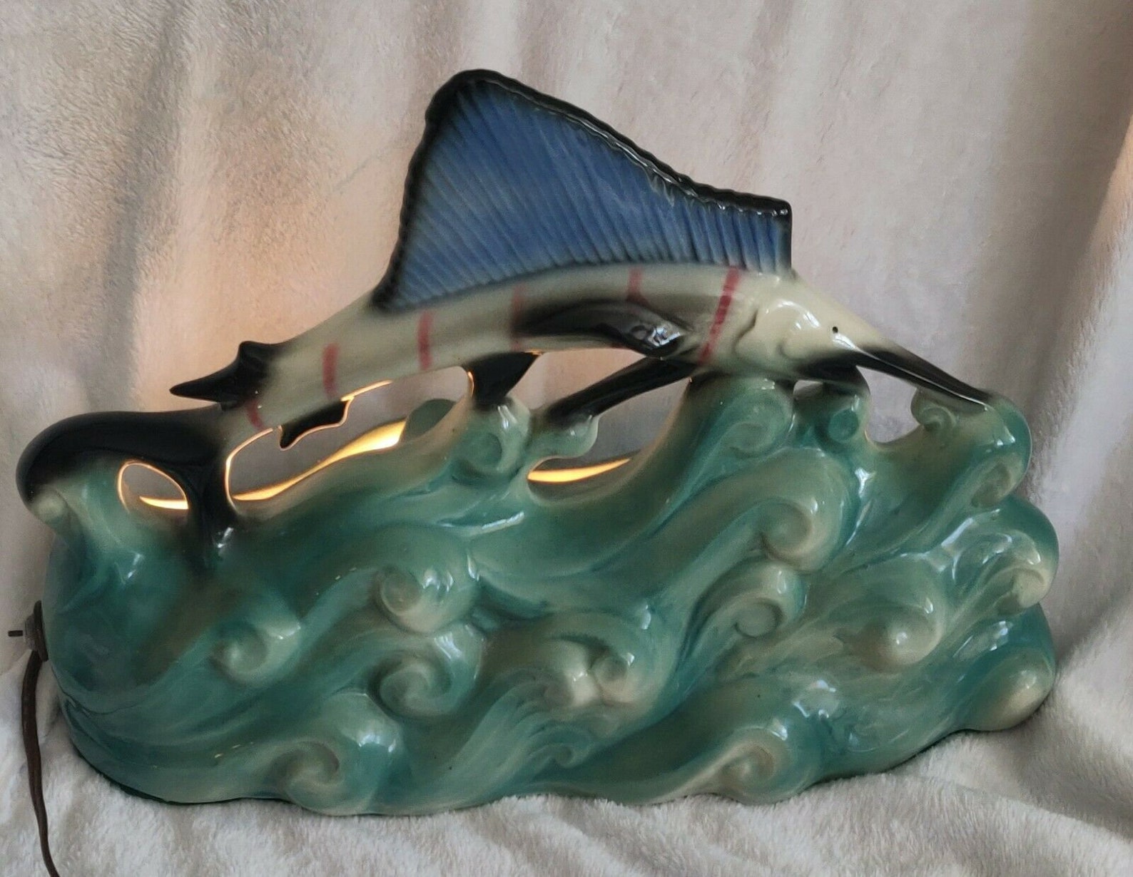 Swordfish TV Lamp Light Vintage Ceramic MCM Mid Century Howard Etsy