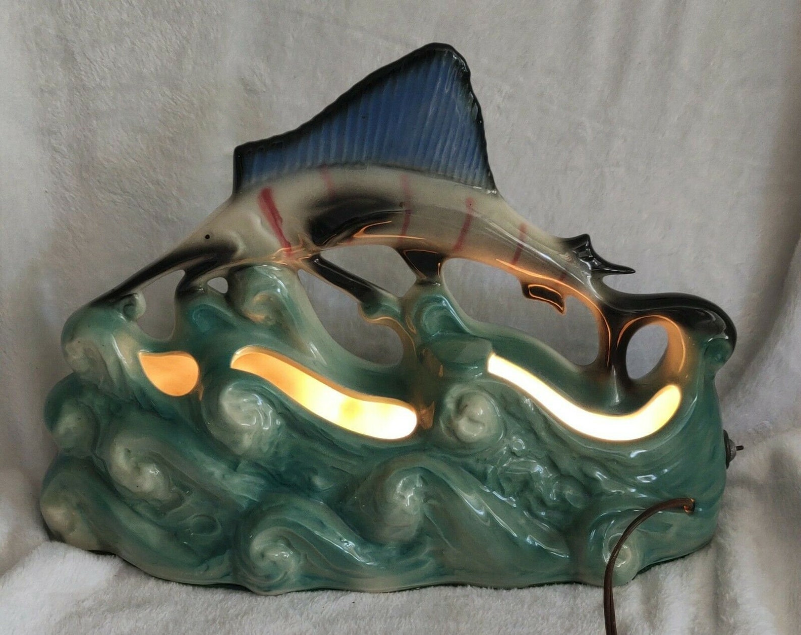 Swordfish TV Lamp Light Vintage Ceramic MCM Mid Century Howard Etsy