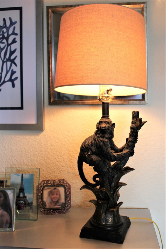 Rare Vintage Berman Monkey Climbing A Tree 31 Table Lamp - Antique Monkey Lamp Rare Vintage Berman Monkey Climbing A Tree 31 Table Lamp - Antique Monkey Lamp