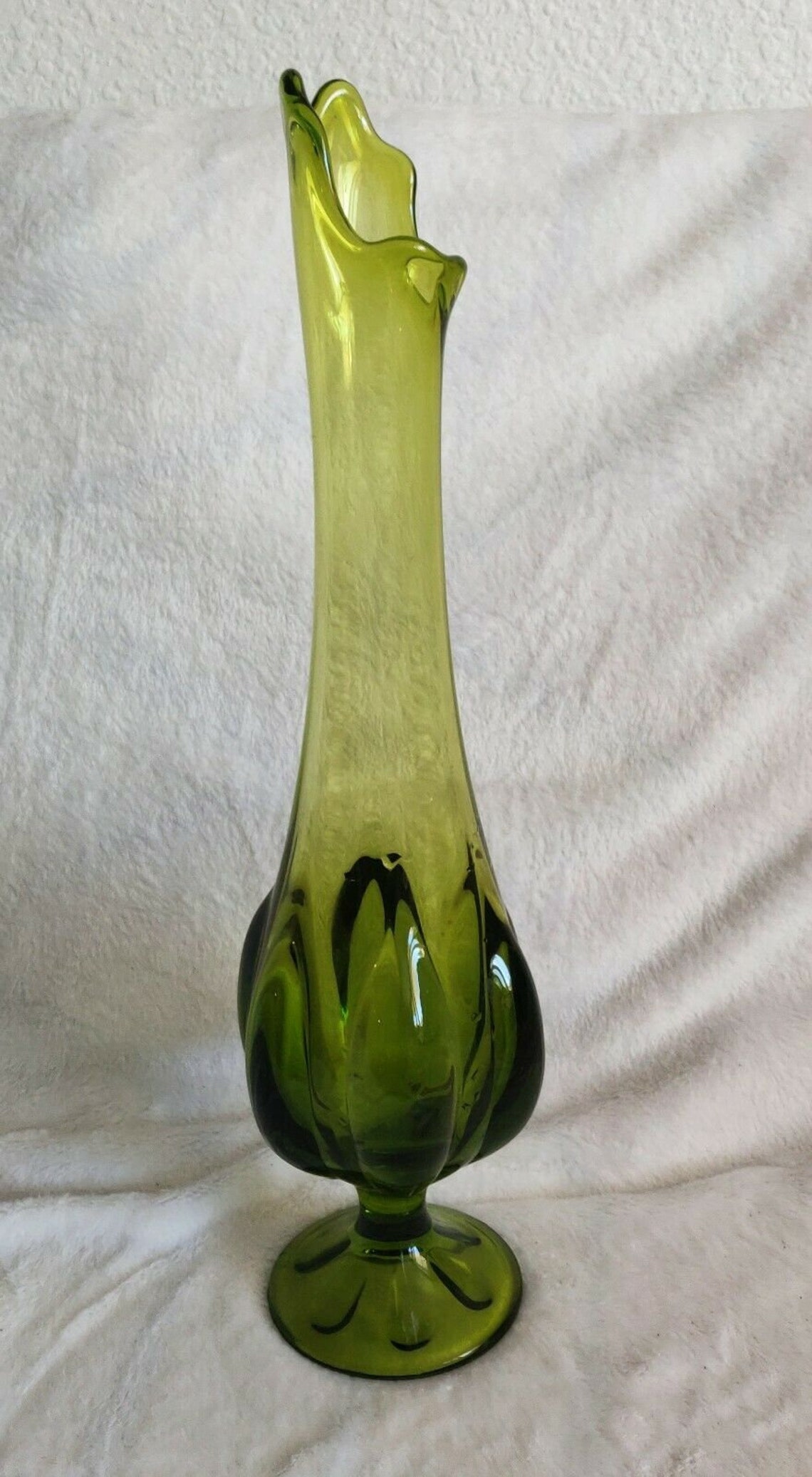 Vintage Midcentury Viking 18 Green Swung Vase Etsy