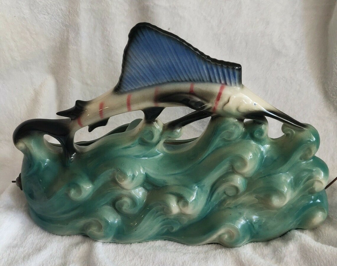 Swordfish TV Lamp Light Vintage Ceramic MCM Mid Century Howard Etsy