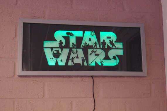 Star Wars Inspired Led Multi Colour Back Lit Wall Art Etsy
