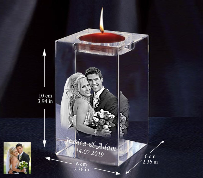 Laser Engraved Crystal Memorial Candle Crystal Candle Holder Etsy