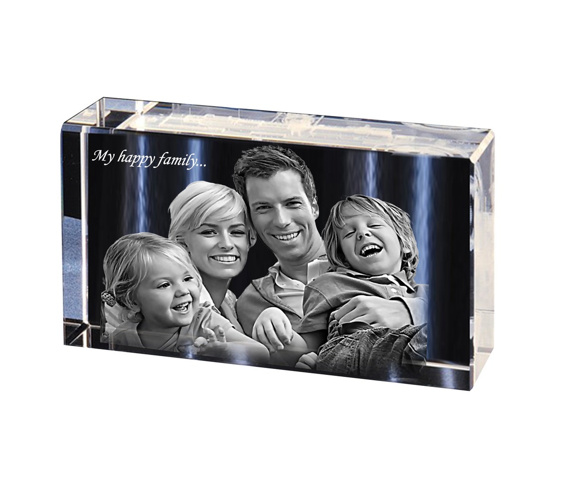 Personalized Laser Engraved Glass Photo Block Laser Engraved Etsy