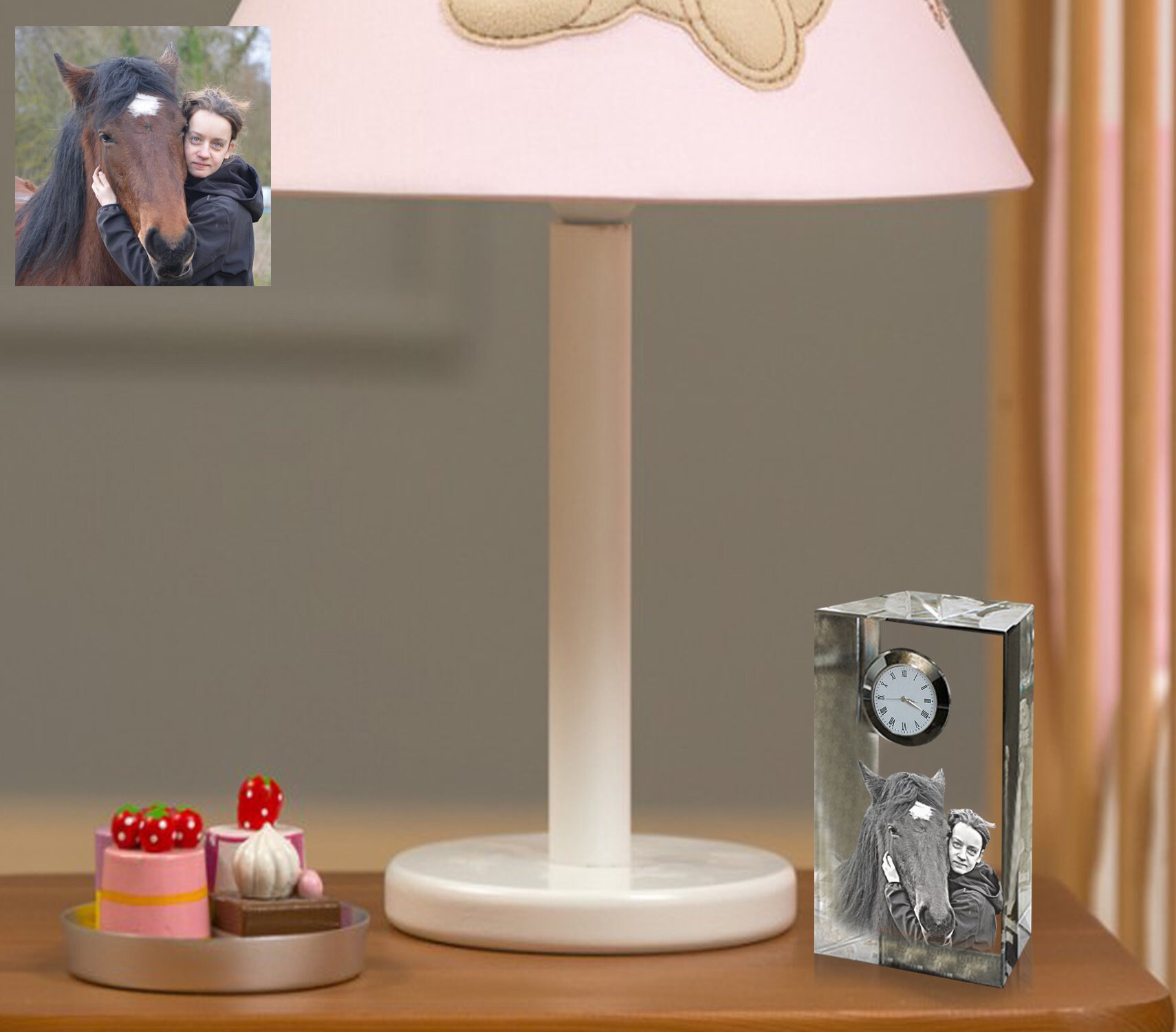 Personalized Laser Engraved Crystal Desk Clock Custom Glass Etsy