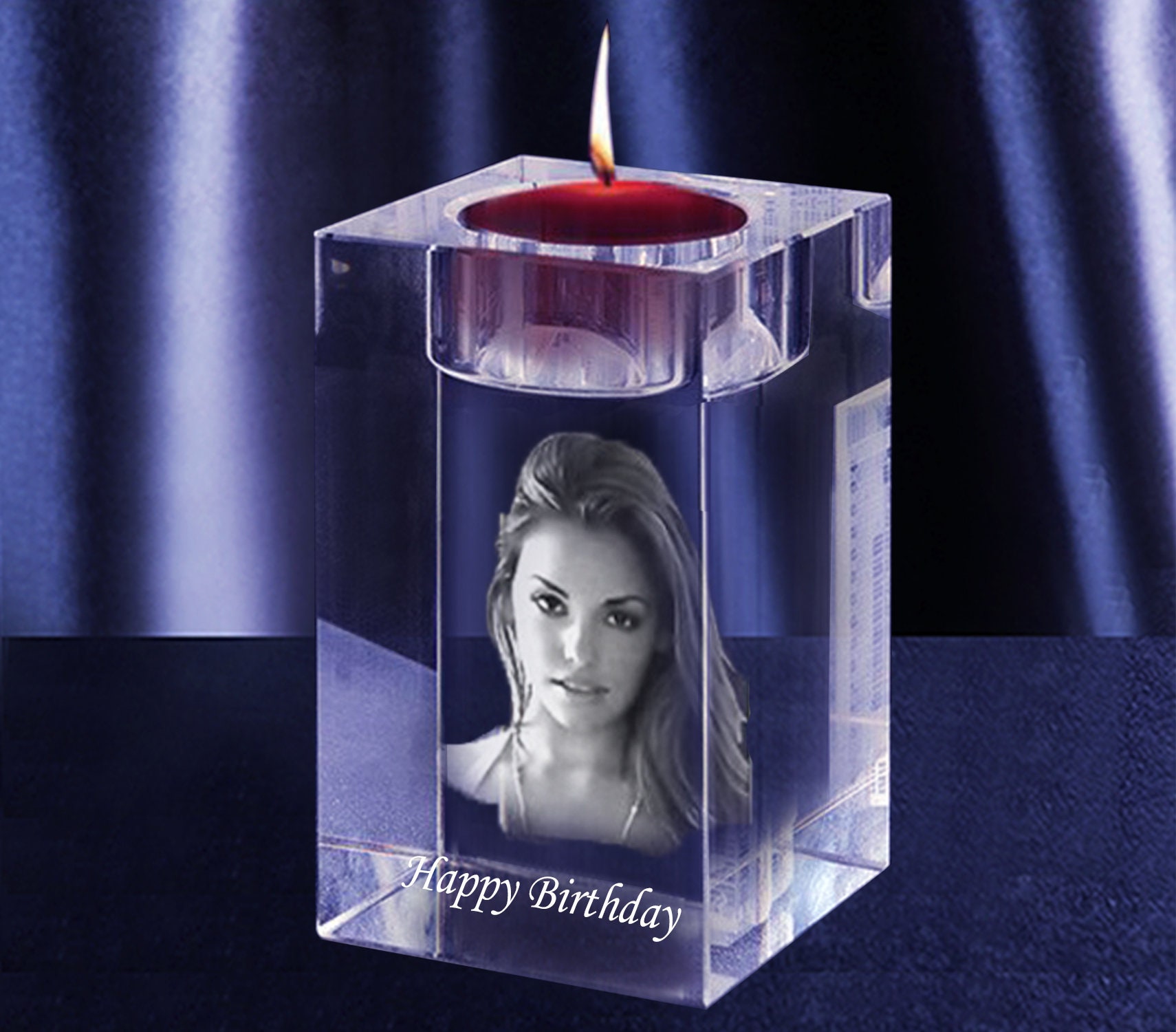 Personalized Laser Engraved Glass Candle Holder Custom Etsy