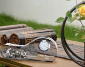 Custom Engraved Crystal Mantel Clock, Personalized Unique Desk Clock, Laser Engraved Table Clock as a Desk Accessory or an Anniversary Clock