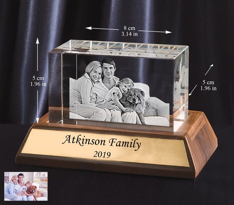 Custom Engraved Photo Glass Block Personalized Crystal Etsy