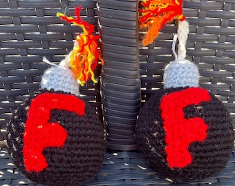 F Bomb, Crochet amigurumi novelty gift, Emotional support for coworker, gag gift, white elephant gift, office desk decor, stress relief