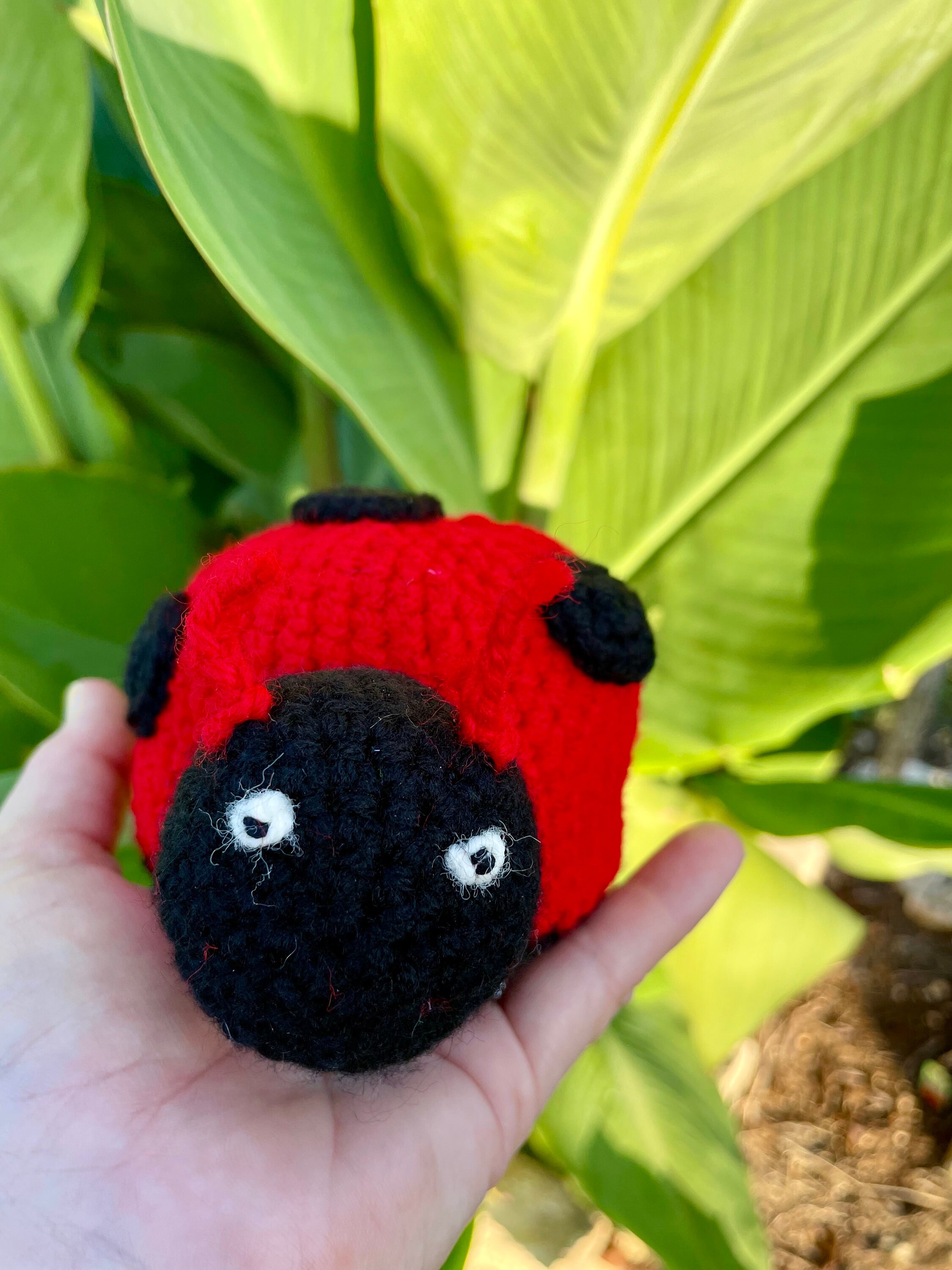 Red Stuffie Crochet Ladybug Stuffie Amigurumi, Stuffed Animal for Kids, Ladybug ...