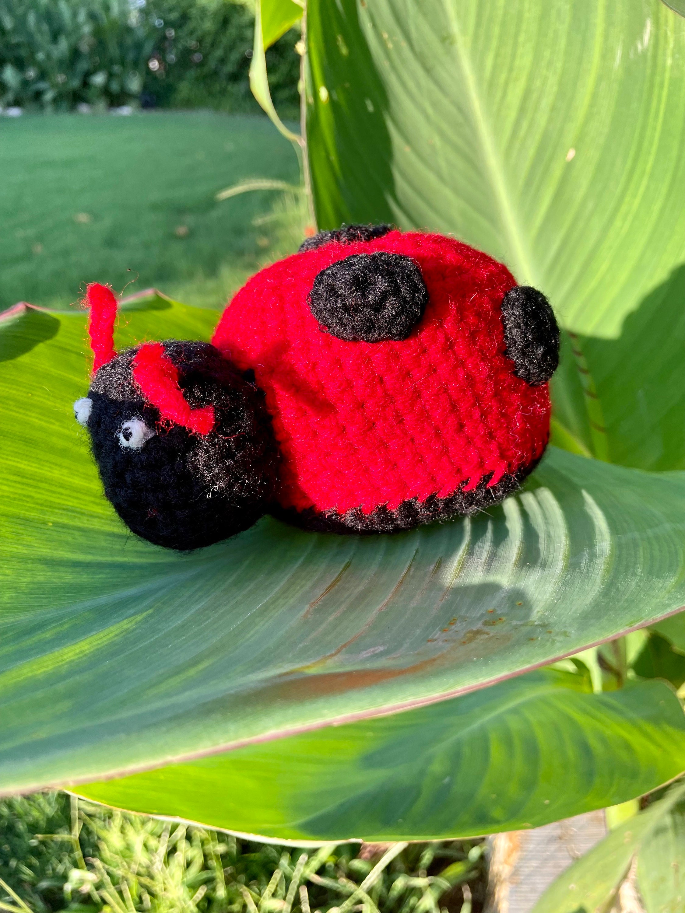 Red Stuffie Crochet Ladybug Stuffie Amigurumi, Stuffed Animal for Kids, Ladybug ...