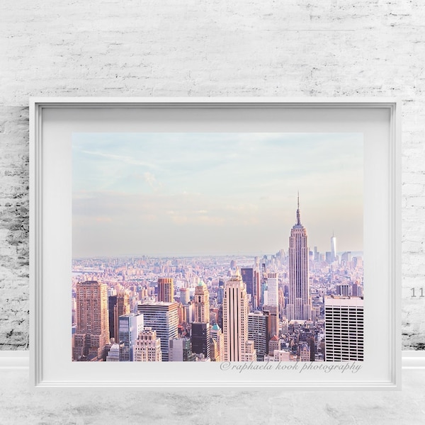 Een droom van NYC Skyline, Manhattan, New York City, straatfotografie, stadsgezicht, Home Decor Wall Art Print, 8"X10", 11"x14" of "12x16" #113