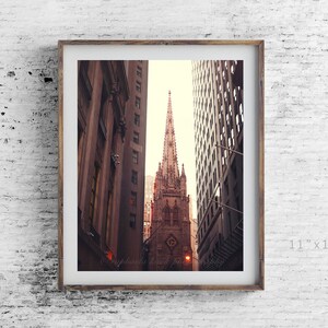 Faith in the City, Wall Street, Manhattan Photo Print, New York Street Photography, Cityscape, Home Decor Wall Art, 8"x10" or 11"x14" #88