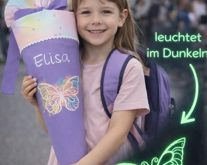 Schultüte Schmetterling (Schmetterling leuchten im Dunkeln) passend zum Butterfly Luna Schulranzen